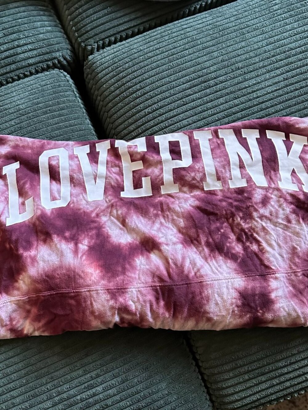Maroon Tie Dye Hooded PINK by Victorias Secret T-shirt Long Sleeve
